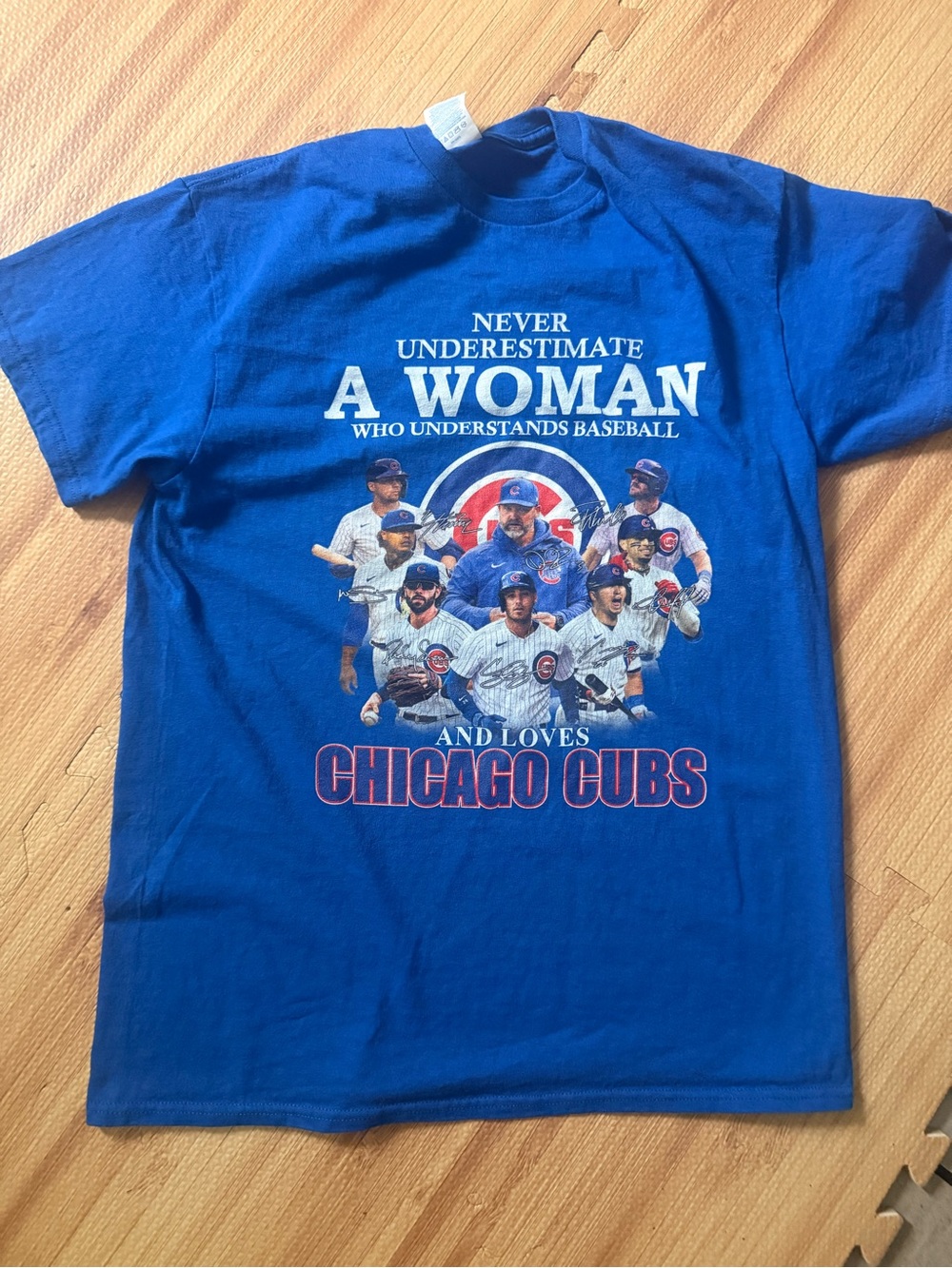 Women’s Delta Royal Blue Chicago Cubs Graphic Tee size Medium